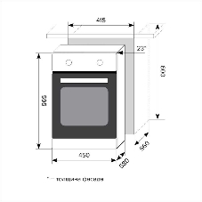 Духовой шкаф LEX EDM 4570 WH 55 л, таймер, 7 функций, встраиваемый