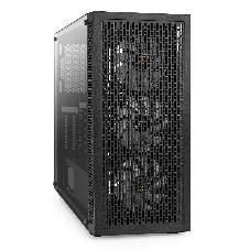 Компьютерный корпус Miditower ExeGate EVO-5001A (ATX, без БП, 2хUSB+1хUSB 3.0+HD Audio, черный, 3 вент.12см с RGb подсветкой, боковая панель - закаленное стекло)
