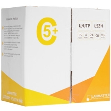 Кабель информационный Lanmaster LAN-5EUTP-PT-LSZH-GY кат.5е U/UTP не экранированный 4X2X24AWG LSZH внутренний 305м серый