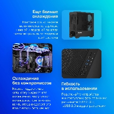 Компьютерный корпус Montech AIR 100 LITE черный без БП mATX 2x120мм 1xUSB2.0 2xUSB3.0 audio bott PSU
