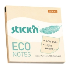 Блок самоклеящийся бумажный Stick`n ECO 21745 76x76 мм, 100 листов, 60 г/м2, пастель, желтый Блок самоклеящийся бумажный Stick`n ECO 21745 76x76 мм, 100 листов, 60 г/м2, пастель, желтый