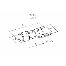 Наконечник вилочный изолированный Rexant 6.5 мм 1.5-2.5 мм² (НВи 2.5-6/НВи 2-6) синий
