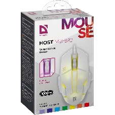 Мышь проводная Defender Host MB-982 белый, 1000 dpi, USB, кнопки - 3