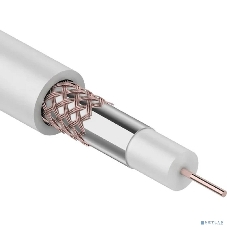 Кабель коаксиальный Rexant RG-59U+Cu, 75 Ом, Cu/Al/Cu, 64%, бухта 305 м, белый