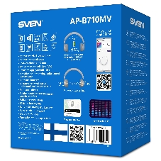 Беспроводные/проводные наушники Sven AP-B710MV серый, полноразмерные, Bluetooth + Jack 3.5 мм, складная конструкция, до 22 ч