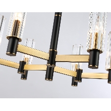 Люстра Ambrella light LH55511/6 BK/BS/CL черный/латунь/прозрачный E14*6 max 40W D570*760