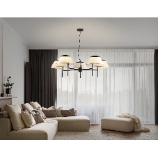 Люстра Ambrella light LH72453/5 BK/WH черный/белый Е14/5 max 40W D1000*290-1080