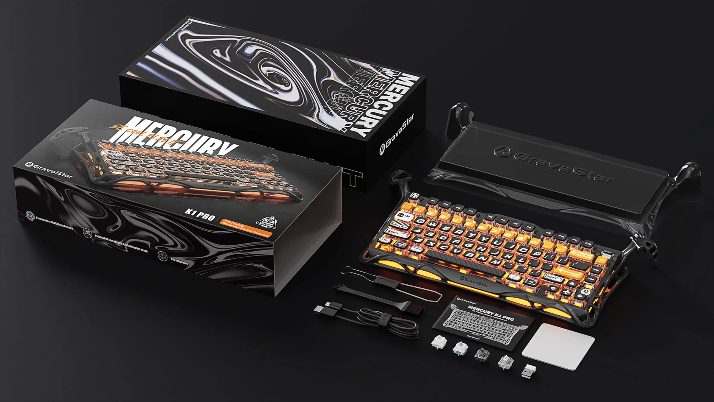 Механическая клавиатура Gravastar Mercury K1 Pro BO BLK