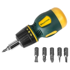 Набор KRAFTOOL 26190-H7 отвертка реверсивная с битами SL3/5/6мм PH1/2/3 7шт
