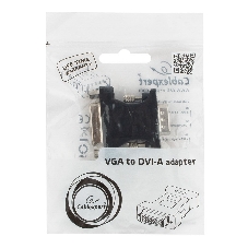 Переходник Cablexpert VGA-DVI, 15M/25F, черный, пакет (A-VGAM-DVIF-01)
