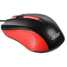 Мышь проводная Acer OMW012 черный/красный, 1200 dpi, USB, кнопки - 3