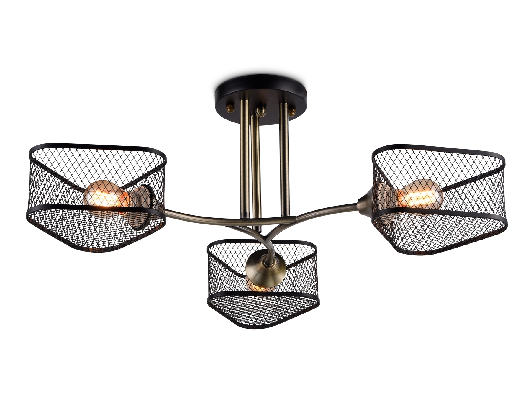 Светильник Ambrella light TR80171/3 SB/BK бронза/черный E27/3 max 40W D600*215
