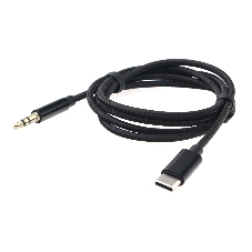 Кабель-переходник USB Cablexpert CCAB-CM35M-1M-B, Type-C/Jack3.5, Mobile, 1м, черный, коробка