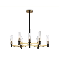 Люстра Ambrella light LH55513/9 BK/BS/CL черный/латунь/прозрачный E14*9 max 40W D760*760