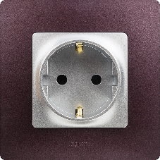 Розетка 672422 Legrand Розетка 2К+З со шторками - немецкий стандарт - винтовые зажимы - 16 А - 250 В - Etika - алюминий