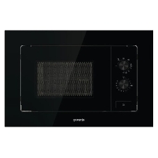 Встраиваемая микроволновая печь Gorenje, 20 л, 5 уровней мощности, 15 автопрограмм, электронное управление, дисплей, гриль, поворотный стол, цвет черный, ВxШxГ 38х56.8х34 см