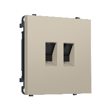 Комплект механизма компьютерной двойной розетки SIGMA Кашемир RJ-45 (8P8C) CAT6 с/ш QUANT PRO (SP3521, PR189)