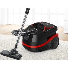 Пылесос моющий Bosch BWD421POW черный/красный, 2100 Вт, уборка сухая/влажная, пылесборник контейнер 2,5 л