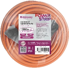 Силовой удлинитель Defender Ext2G-01-50 6А, 50 м, без заземления 1
