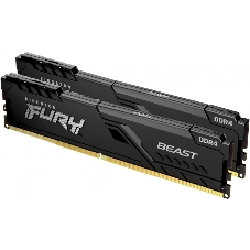 Оперативная память Kingston Fury Beast, DDR4, 64GB (2x32GB), 3600MHz, CL18, DIMM, с радиатором, черный