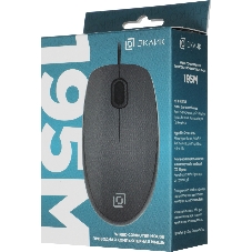 Мышь проводная Oklick 195M черный, 800 dpi, USB, кнопки - 3