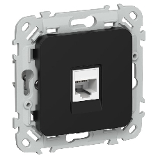 Розетка компьютерная RJ45 категория 5Е UTP РК5е-1-0-ФлЧ черный FLITE