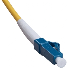 Коммутационный шнур оптический Cabeus Tight Buffer, Simplex LC/LC, OS2 9/125, LSZH, 3м, d= 2мм, синий хвостовик, желтый