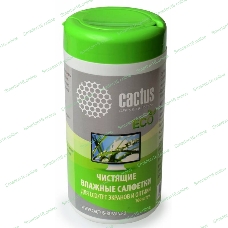 Салфетки Cactus CS-T1001E для экранов и оптики туба 100шт влажные