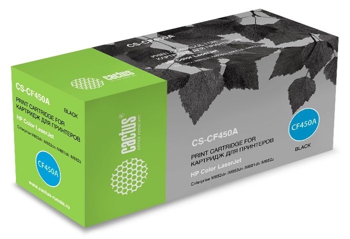 Картридж лазерный Cactus CS-CF450A черный (12500 стр.) для HP Color LJ Enterprise M652dn /M653dn /M681dh
