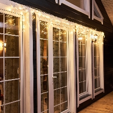 Гирлянда Neon-night Айсикл (бахрома) светодиодный, 4,8 х 0,6 м, прозрачный провод, диоды теплый белый, 176 LED