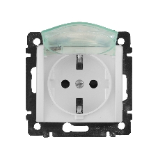 Розетка Legrand Valena 774220 влагозащищенная IP44 с заземлением с крышкой и защитными шторками (белая)