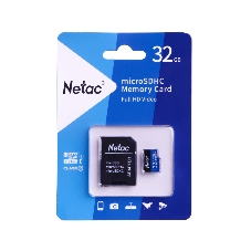 Флеш карта microSDHC 32Gb Netac P500 NT02P500STN-032G-R (с SD адаптером) 80Mb/s