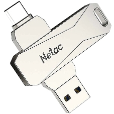 Флешка USB Netac U782C, 256Gb, USB 3.0, серебристый