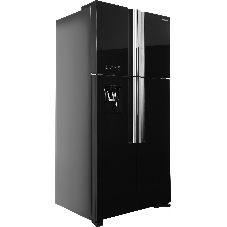 Холодильник Hitachi R-W660PUC7 GBK черный двухкамерный 396/144л морозилка сверху, No Frost, Side by Side
