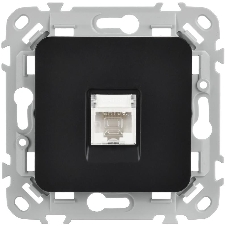 Розетка компьютерная RJ45 категория 5Е UTP РК5е-1-0-ФлЧ черный FLITE