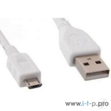 Кабель USB2.0 Pro Cablexpert CCP-mUSB2-AMBM-W-1M, AM/microBM 5P, 1м, экран, белый, пакет