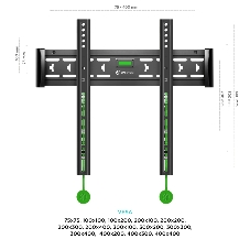 Кронштейн ONKRON FM5/32-55'' макс 400x400 наклон 0º от стены: 29мм макс вес 56,8кг