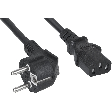 Шнур для блока питания Cabeus, IEC 320 C13, вилка Schuko, 3 м, 10А, черный