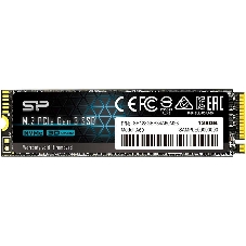 Накопитель SSD Silicon Power P34A60, 128Gb, PCIe 3.0 x4, M.2 2280, NVMe, R/W 2200/1600