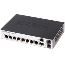 Коммутатор D-Link DGS-1100-10MPPV2/A3A, 8×1 Гбит/с + 2×1 Гбит/с SFP, настраиваемый