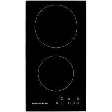 Электрическая варочная панель Kuppersberg ECO 302/домино, ширина 30 см, 2 зоны ускоренного нагрева HI-Light, 1 зона с двойным расширением, сенсорное управление, 3 цифровых дисплея, 9 уровней мощности, таймер, автоматика закипания, автоотключение, защита от детей, индикаторы остаточного тепла, Stop & Go, черный/прямой край