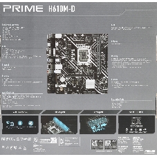 Материнская плата ASUS PRIME H610M-D, LGA 1700, Intel H610, 2xDDR5, 4xSATA, 1xM.2, 1xPCIe 4.0 x16, 1x1Gb LAN, 2xUSB-A 3.2 Gen 1, 4xUSB-A 2.0, 1xHDMI, 1xVGA, 3x3.5 мм, 1xRS-232, 7.1, mATX