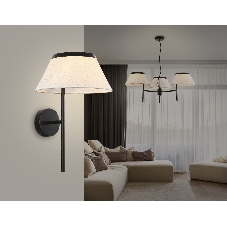 Настенный светильник Ambrella light LH72455 BK/WH черный/белый Е14 max 40W 300*260*400