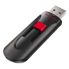 Флешка USB Sandisk CZ60 Cruzer Glide (SDCZ60-032G-B35), 32Gb, USB 2.0, R/W 30/8, черный/красный
