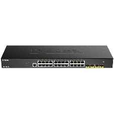 Коммутатор D-Link DGS-1250-28X/A1A, 24×1 Гбит/с + 4×10 Гбит/с SFP+, управляемый
