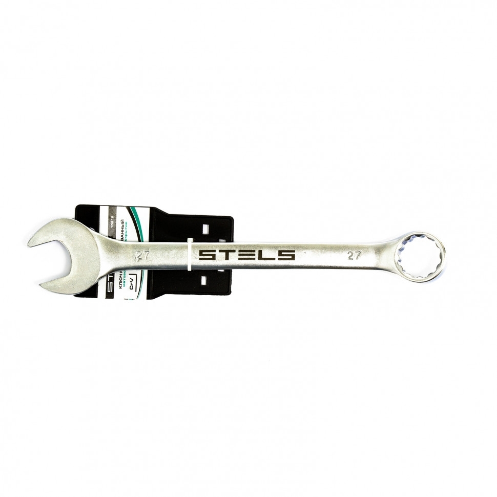 Ключ комбинированный Stels 27 мм, CrV, матовый хром