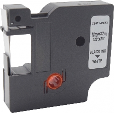 Картридж ленточный Cactus CS-D1-45013 12мм, черный шрифт, белый фон, 7м для DYMO LM 160, 210D, 280, PnP, 420P, 500 TS; Rhino Pro 6000, 5200, 4200