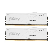 Оперативная память Kingston Fury Beast, DDR5, 32Gb (2x16Gb), 6000MHz, CL36, DIMM, с радиаторами, RGB, белый