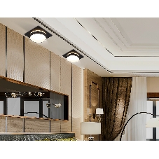 Светильник Ambrella light TN6710 BK черный IP44 GX53 max 15W 105*105*45