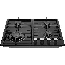 Газовая варочная панель Maunfeld EGHE.64.3STS-EB/G, 4 конфорки, эмалированная сталь, черный